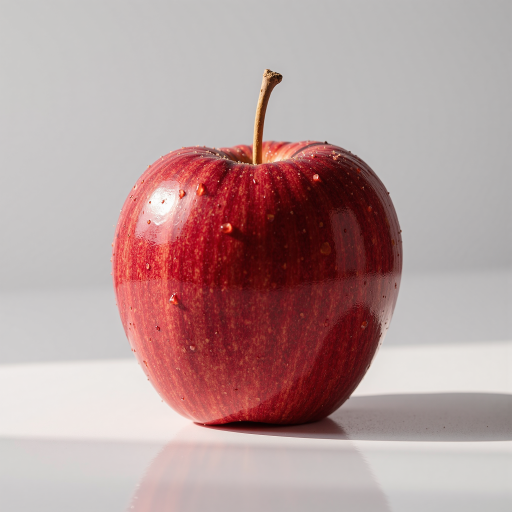 像素风格的红苹果图标，鲜艳红色，代表食物