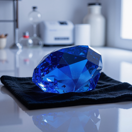 像素风格的钻石图标，亮蓝色光泽，代表珍贵物品